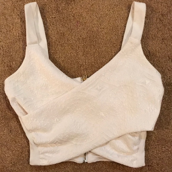 BEBE XS white wrap crop top- worn once! - Picture 1 of 4